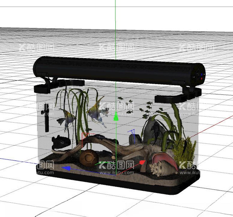 编号：53771802191128273150【酷图网】源文件下载-C4D模型鱼缸