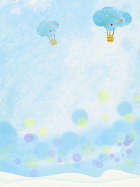 夏季梦幻水彩天空母婴蓝色清新广