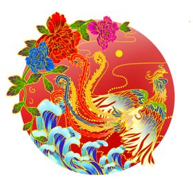 国潮凤凰插画