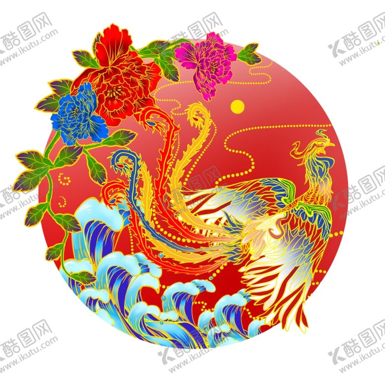编号：62957405030602464247【酷图网】源文件下载-国潮凤凰插画