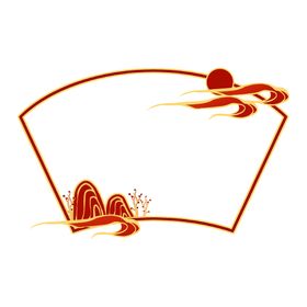 中国风边框花纹式窗花式屏