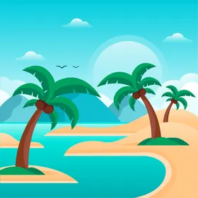 夏日沙滩背景度假风海报