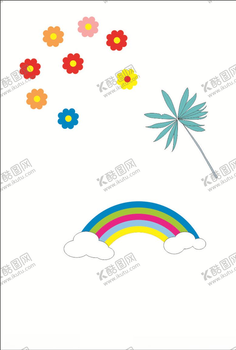 编号：12160005101553528416【酷图网】源文件下载-卡通树叶小花云