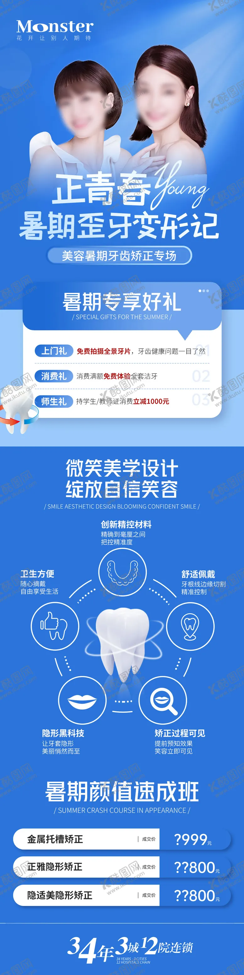 编号：22179911211819181749【酷图网】源文件下载-医美暑期牙齿正畸专题
