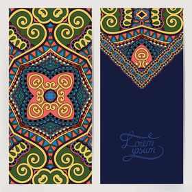 民族风几何图案卡片设计