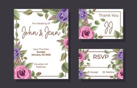 花卉婚礼请柬设计模板