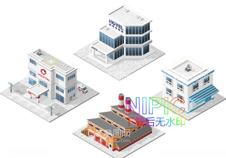 编号：20187903151744399375【酷图网】源文件下载-2.5d建筑eps背景图