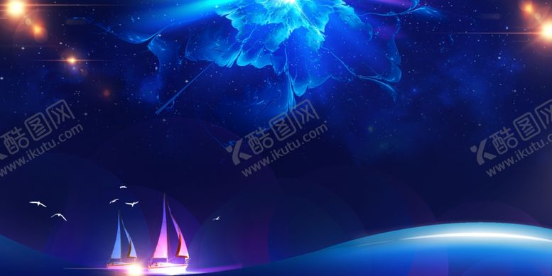 编号：95031506290911597574【酷图网】源文件下载-深蓝花背景