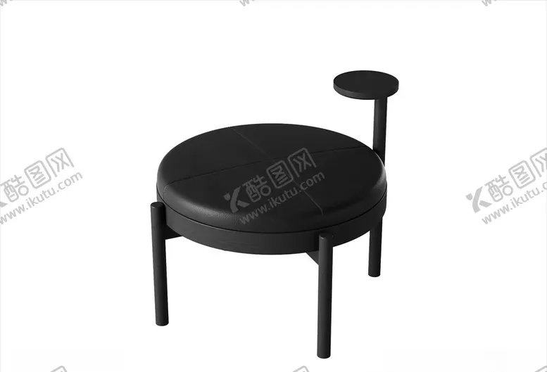 编号：57448604181206089464【酷图网】源文件下载-3D凳子模型皮墩家具