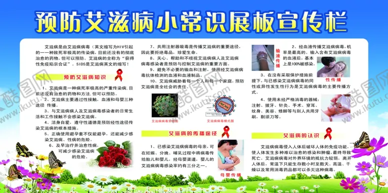 编号：91193704172319506496【酷图网】源文件下载-预防艾滋病常识展板宣传栏