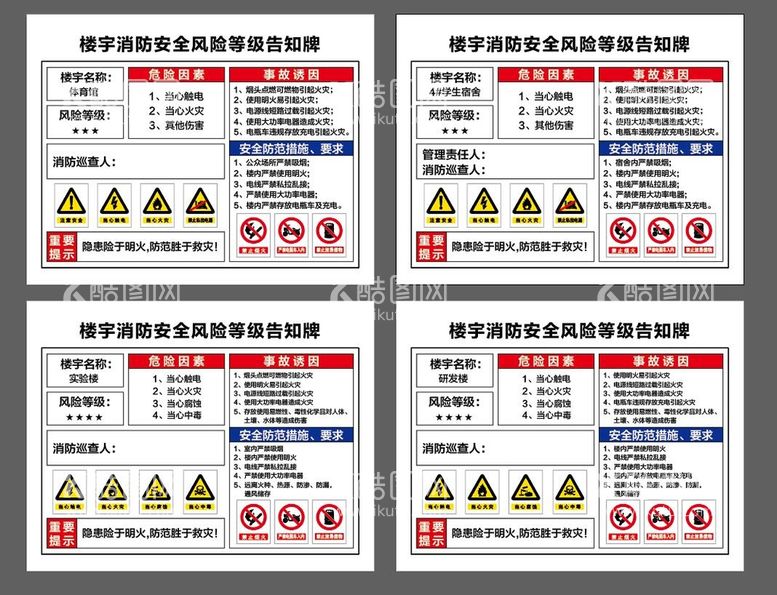 编号：52475810270821329132【酷图网】源文件下载-消防安全风险点告知牌