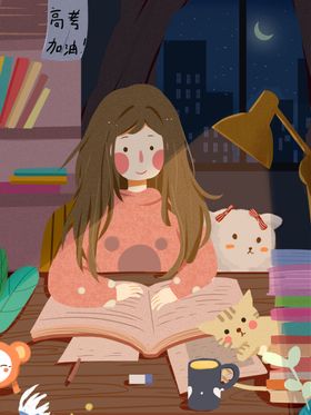 学生校园生活插画