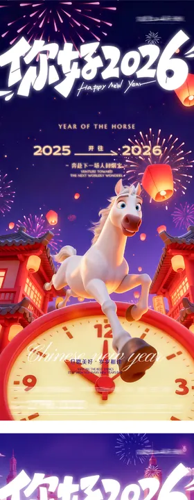 地产马年元旦新年海报