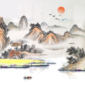 国画工笔山水