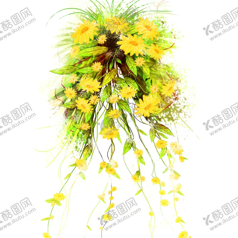 编号：39323812130246086511【酷图网】源文件下载-唯美花藤小黄花挂画装饰画