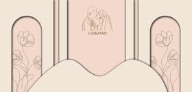 香槟色婚礼婚礼卡通人物