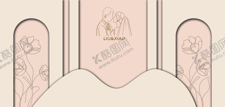 编号：95499904042357333465【酷图网】源文件下载-香槟色婚礼婚礼卡通人物