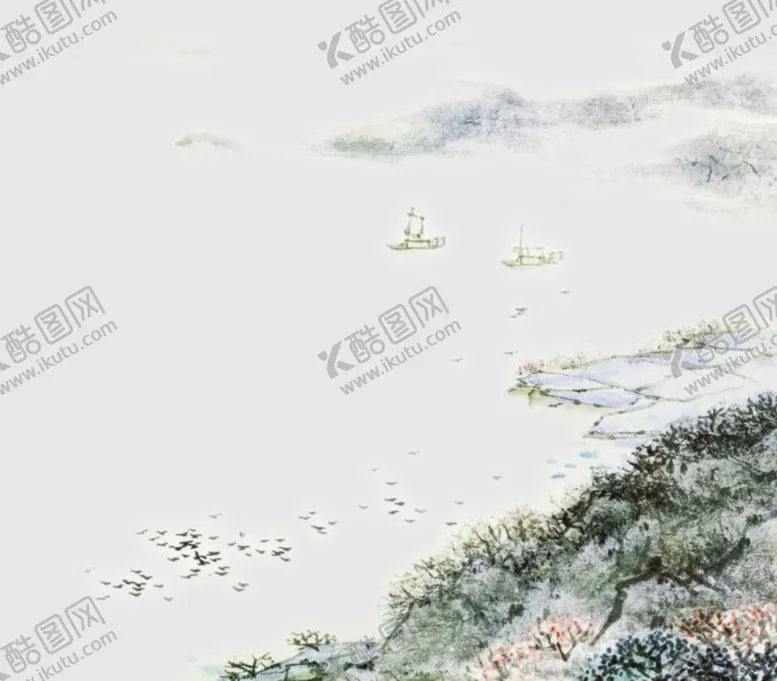 编号：35720410090731226719【酷图网】源文件下载-手绘山水风景水彩图 
