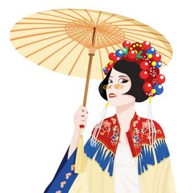 京剧花旦中国风PNG素材