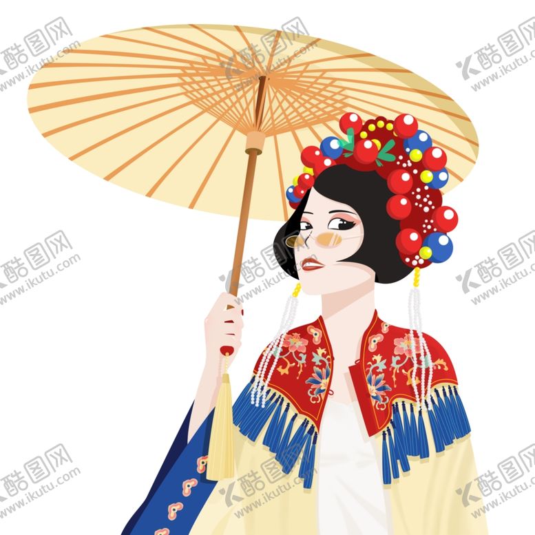 编号：86904410250140563429【酷图网】源文件下载-中国风京剧人物花旦新潮流