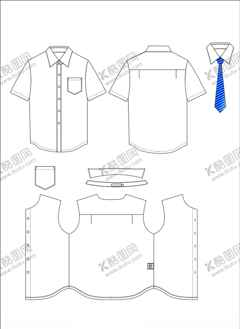 编号：74123709211753472330【酷图网】源文件下载-服装设计效果图款式图正装男衬衫