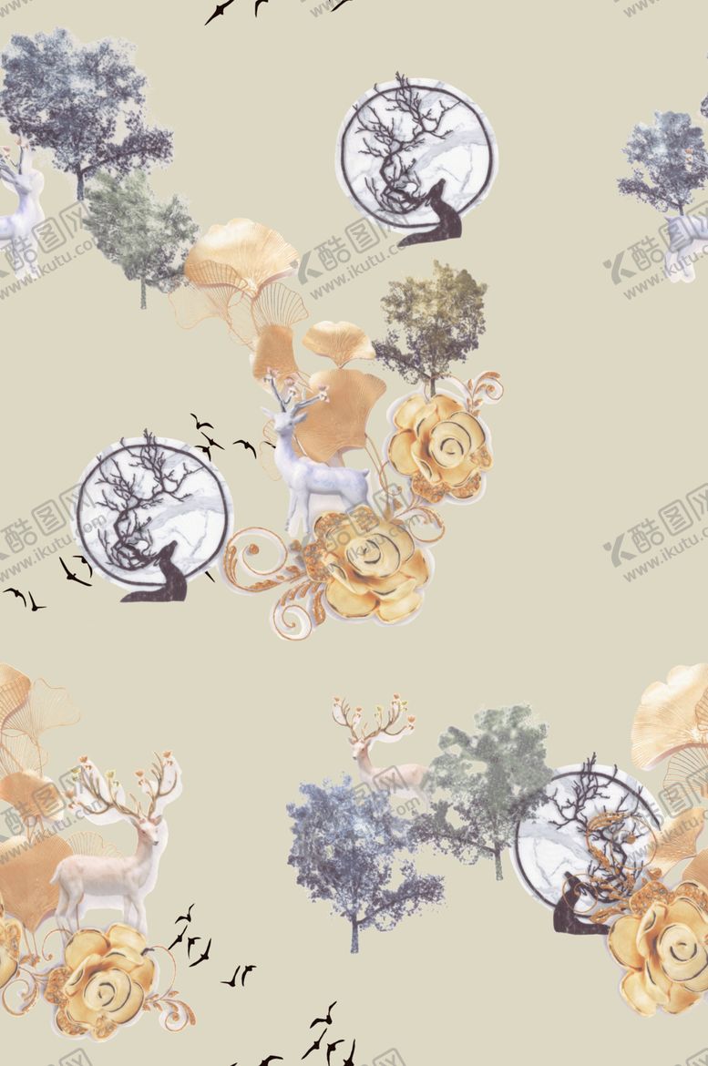 编号：35290502031632217463【酷图网】源文件下载-鹿金色花