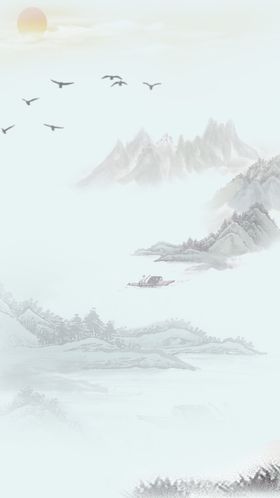 夕阳山水
