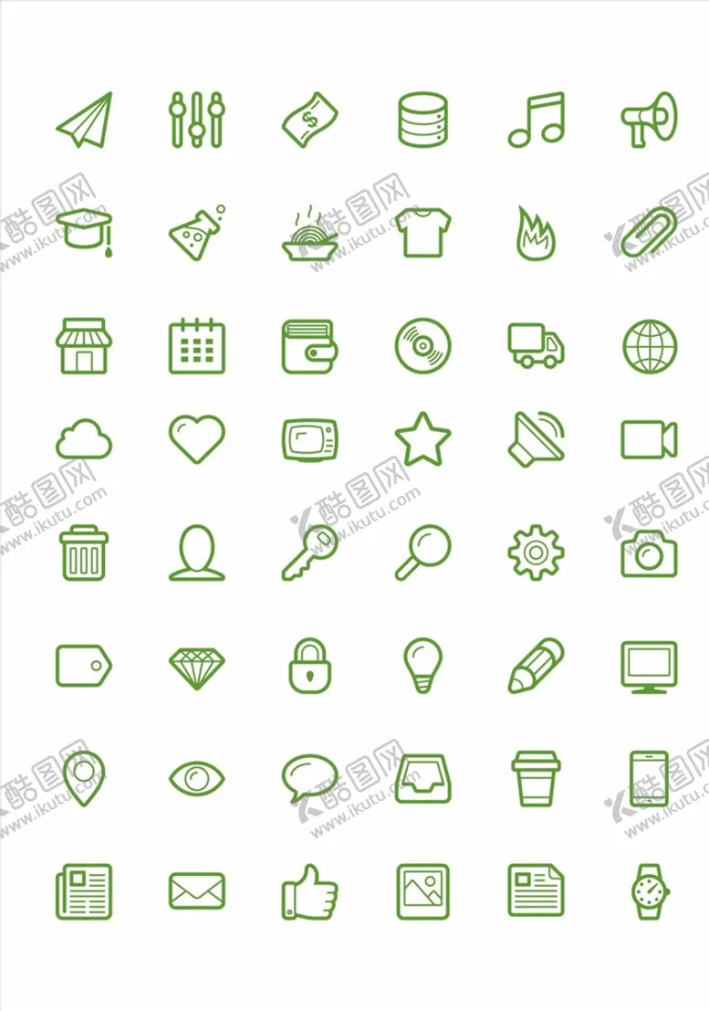 编号：96579309191422191368【酷图网】源文件下载-矢量商务办公生活类小图标