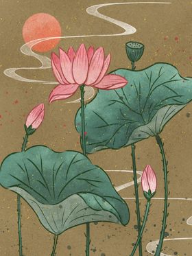 中国风插画传统传单素材