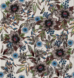 热带花手绘花女装花