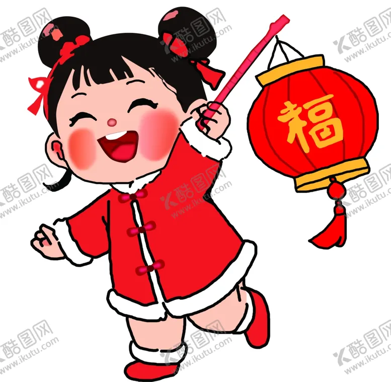 编号：12954402050915427898【酷图网】源文件下载-新年卡通福娃女宝宝