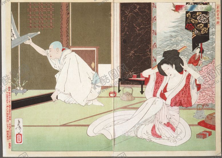月冈芳年浮世绘风格画作生活场景女人新形