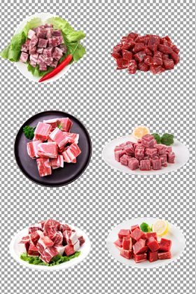 新鲜肉粒肉块