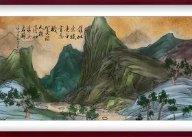 水墨山水背景清明时节春天江南乡