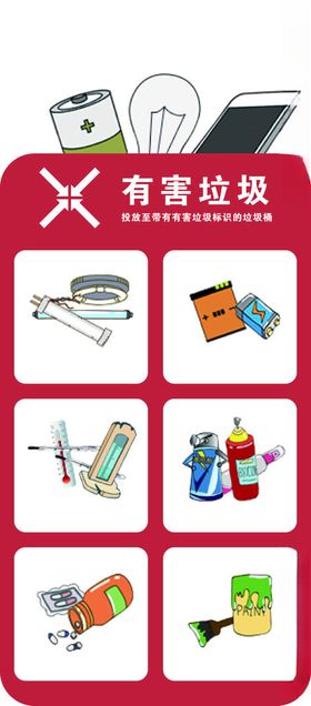 有害垃圾分类图片环保标语分类宣传