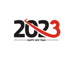 新年快乐2023 红色背景