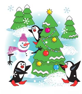 圣诞卡通插画矢量图