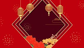 中国红传统新年背景