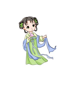古代古装服饰汉服宫女少女手绘插