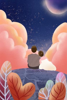 情人节七夕卡通海报素材