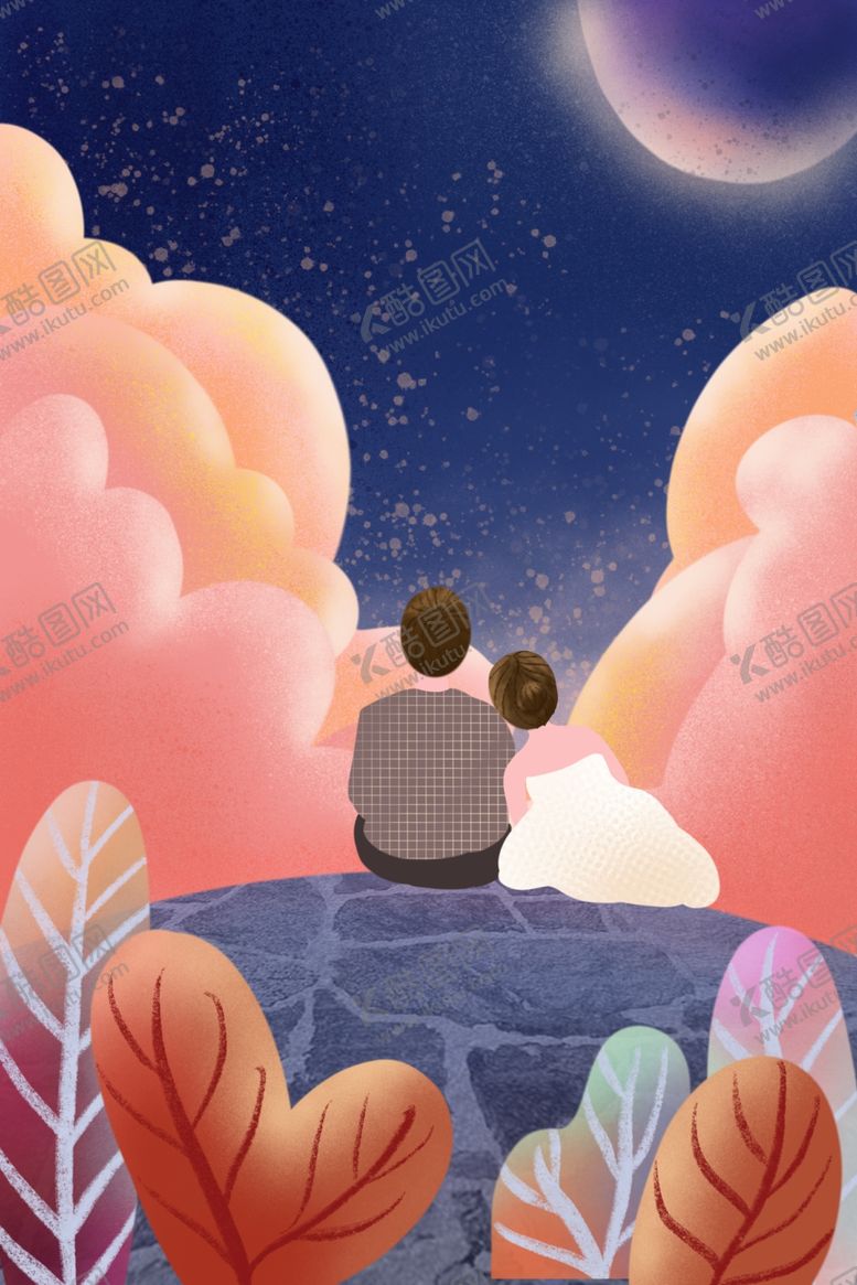 编号：18216507070359117284【酷图网】源文件下载-情人节七夕卡通海报素材