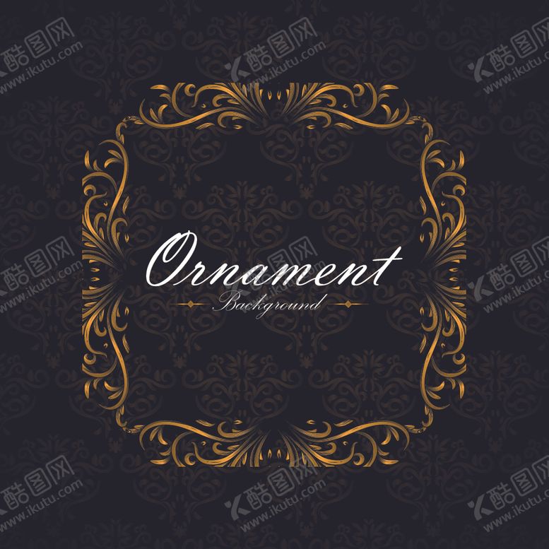 编号：62843910310138178917【酷图网】源文件下载-黑金花纹背景