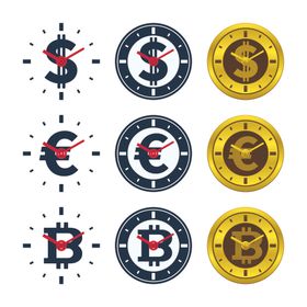 图标简洁金币时间办