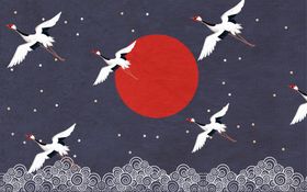意境仙鹤背景墙
