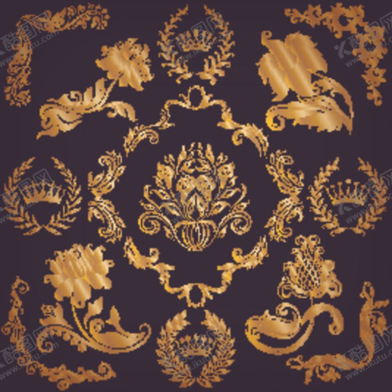 编号：87718006281409304100【酷图网】源文件下载-金色欧式花纹