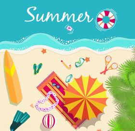 夏日海滩图案设计