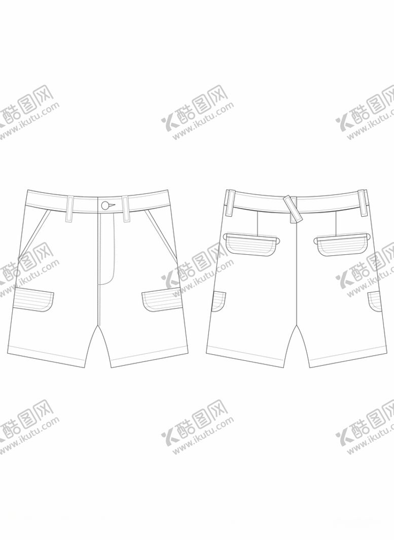 编号：96432906250357101652【酷图网】源文件下载-童装休闲短裤款式图