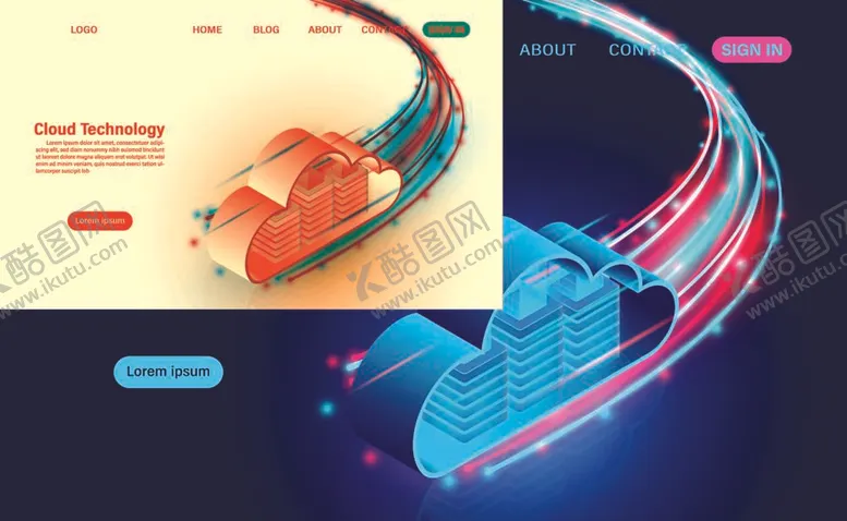 云计算网页登录面波浪