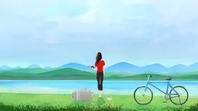 小清新简约创意海报图片唯美森系插画夏天境