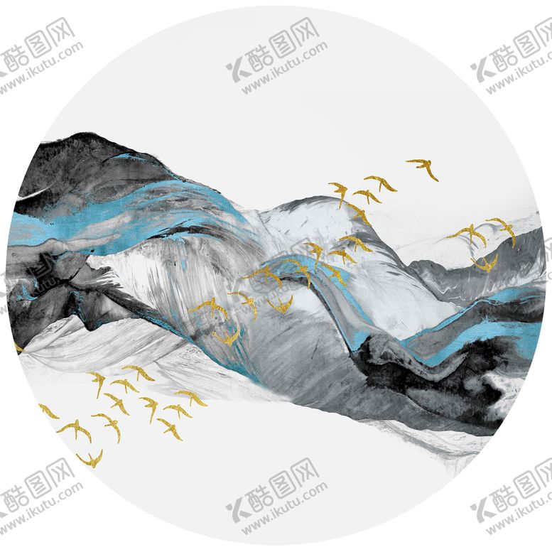 编号：02435909190009552984【酷图网】源文件下载-抽象圆形装饰画